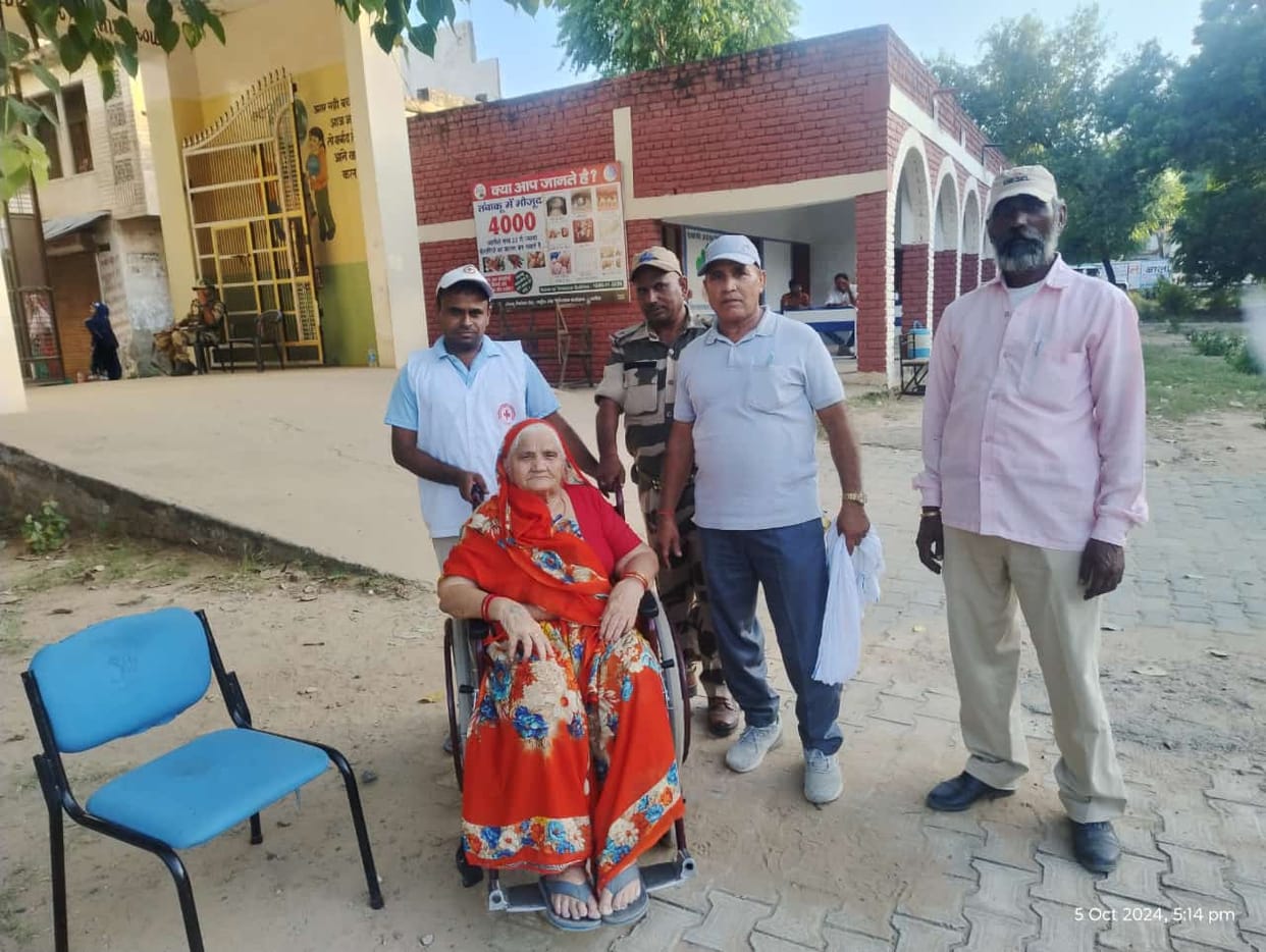 Disabled voters looked excited by the arrangements for wheel chairs at polling stations.