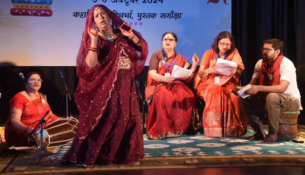 Staging of the story of Premchand and Maitreyi Pushpa