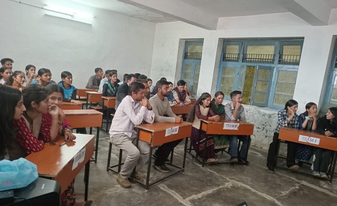 Piyush tops in painting and Sakshi tops in speech competition.