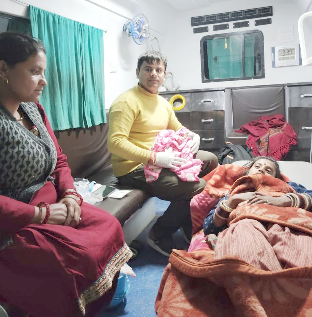 The doctor referred the woman, the personnel got the delivery successful in the ambulance.