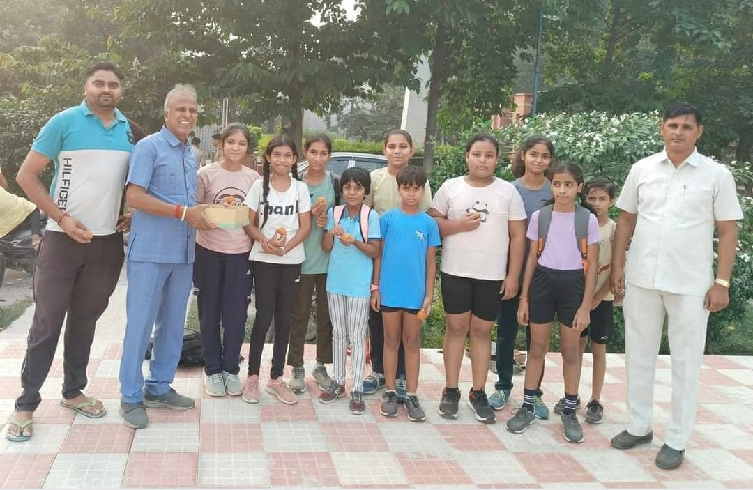 Sweets distributed in Dharmanagari on the victory of Savitri Jindal in Hisar.