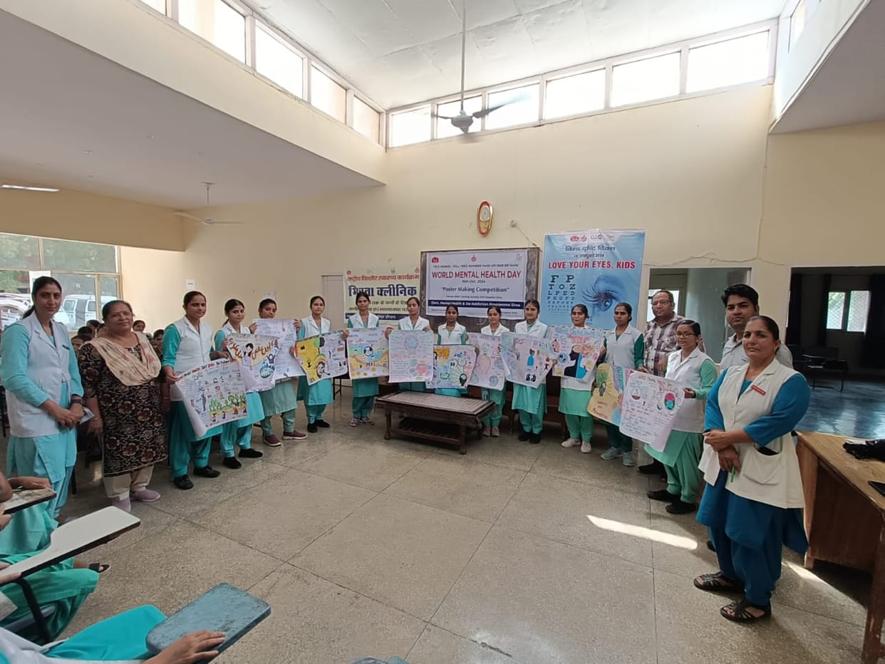 Neha's poster on mental health is the best, poster making competition organized in ANM training school