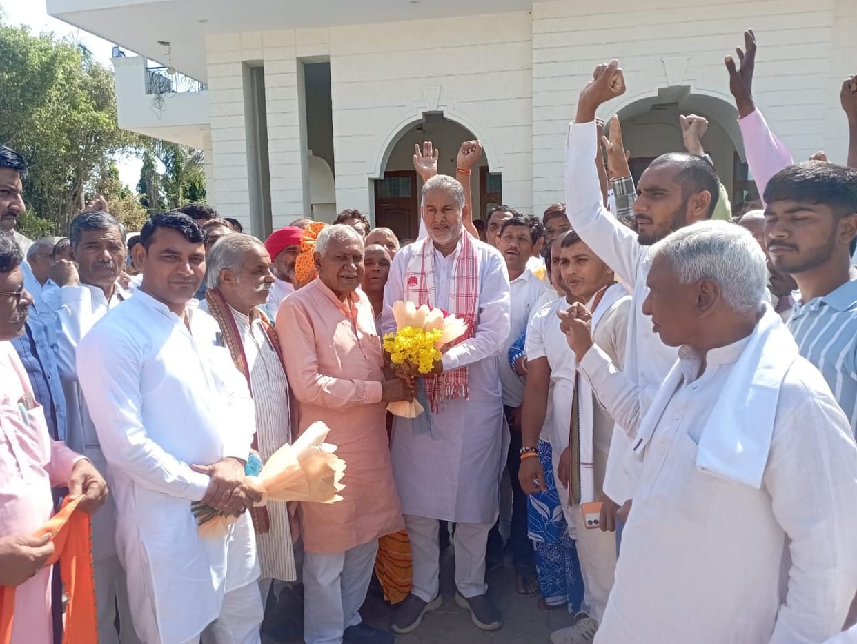 The newly elected MLA of Narnaul, Prof. Met Ram Bilas Sharma