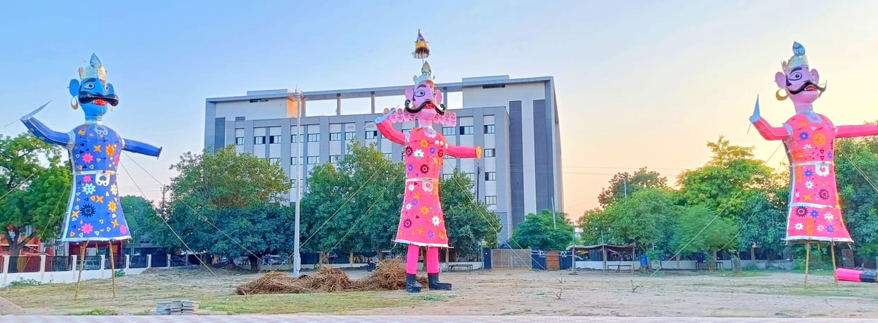 Ravana effigy will be burnt with fireworks in Seth Kirodim Park, Fair Ground and Hanuman Johri Temple.