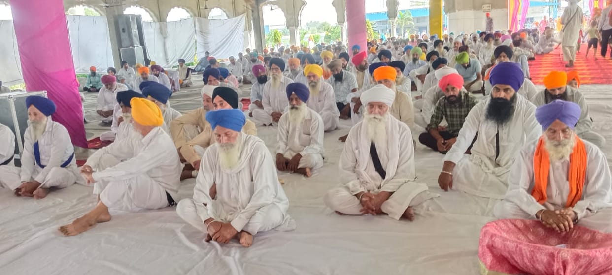 Head bowed in Gurudwara Shri, turban was also tied