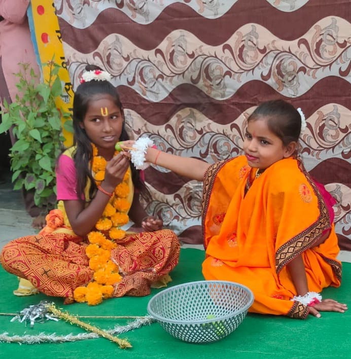 Students staged Ramlila
