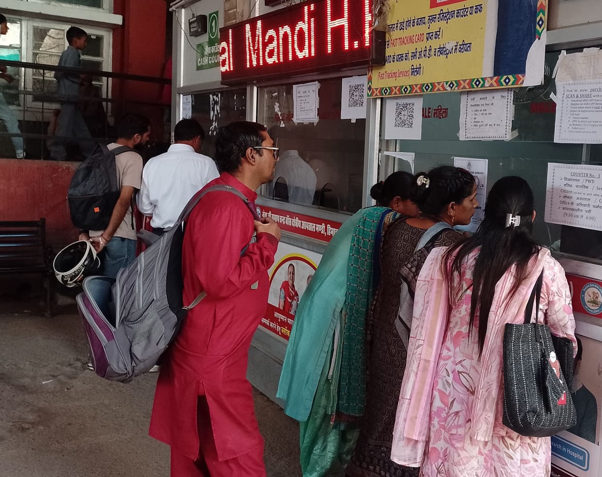 Senior citizens will be able to make slips for other patients at the counter if there is vacancy.