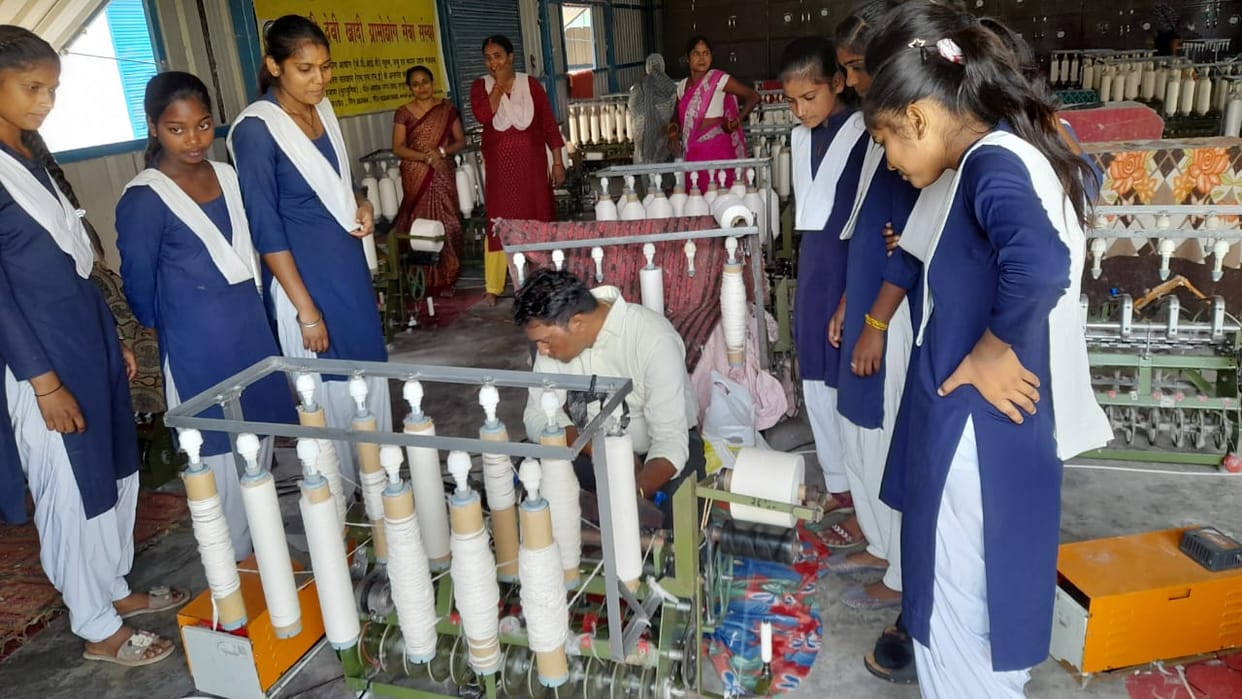 Students gathered information by visiting Khadi Village Industry