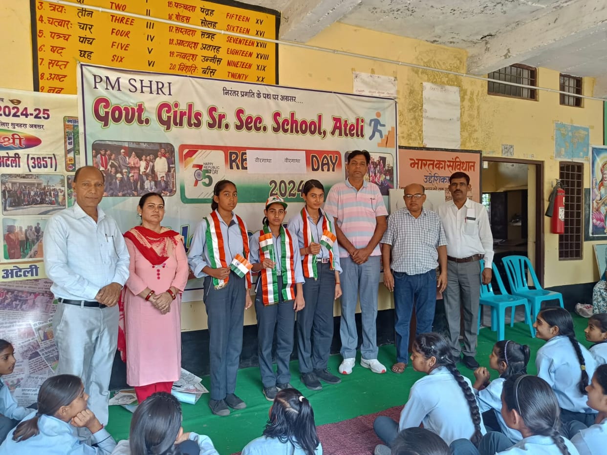 Manju first in poster making and Payal first in poetry recitation.