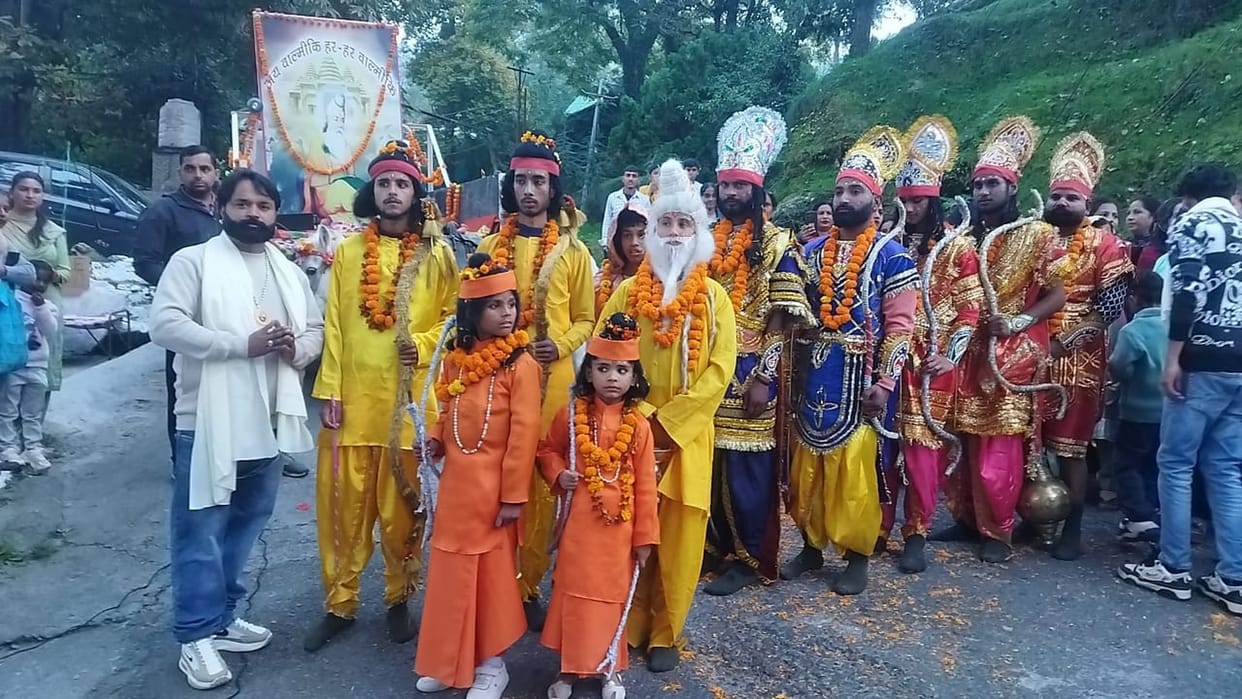 Maharishi Valmiki temple decorated with flowers, procession also became attraction