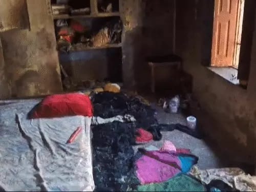 Dinesh had set the house on fire before slitting the throats of his wife and son.