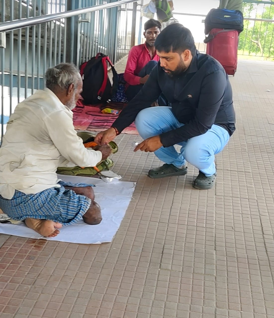 distributed food to the needy