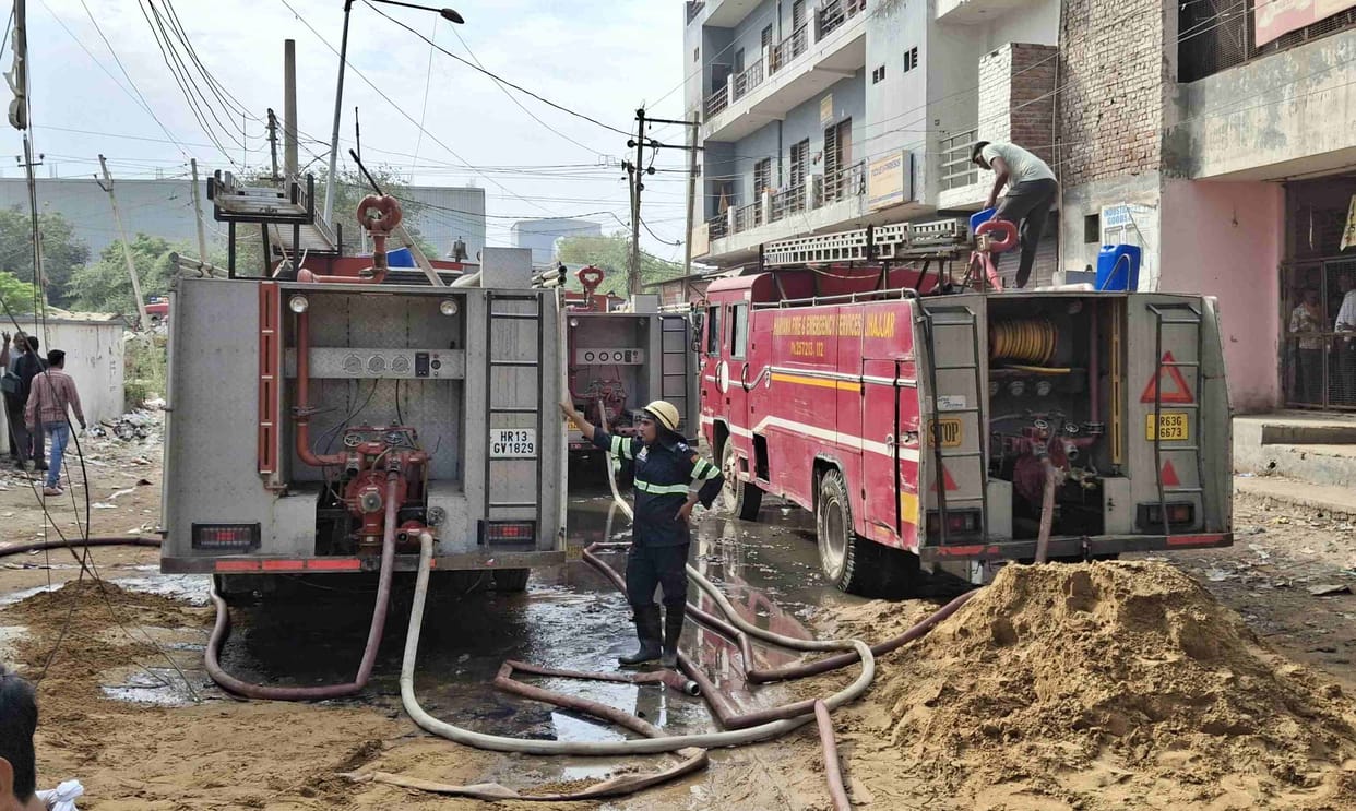 Gurugram: Fire broke out due to short circuit, four of the family burnt alive