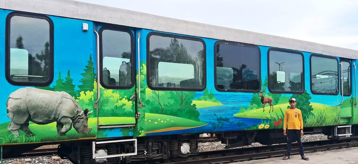 AC tourist coach ready... will take you on a tour of Dudhwa Park tomorrow and the day after tomorrow