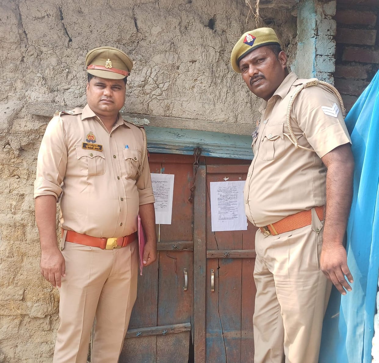 Attachment notice pasted on the house of absconding accused