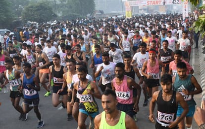 Lucknow News: नशे के खिलाफ 42 किमी दौड़े छह हजार युवा Six thousand youth ran 42 km against drugs