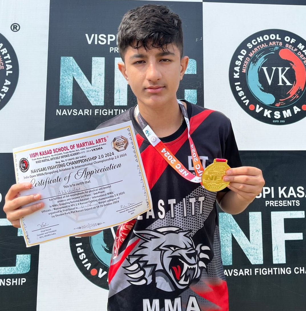 Abhyudaya won gold medal in national MMA competition