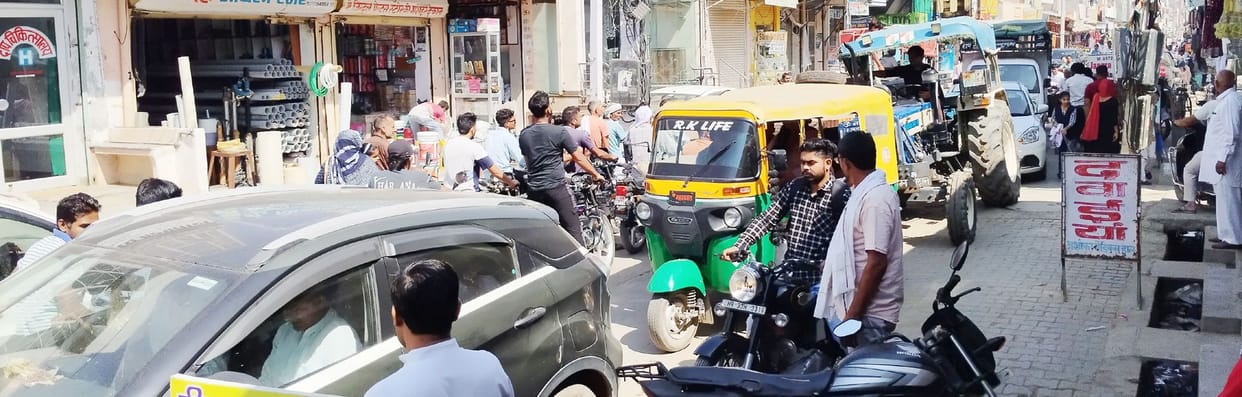 Roads shrinking due to encroachment by shopkeepers