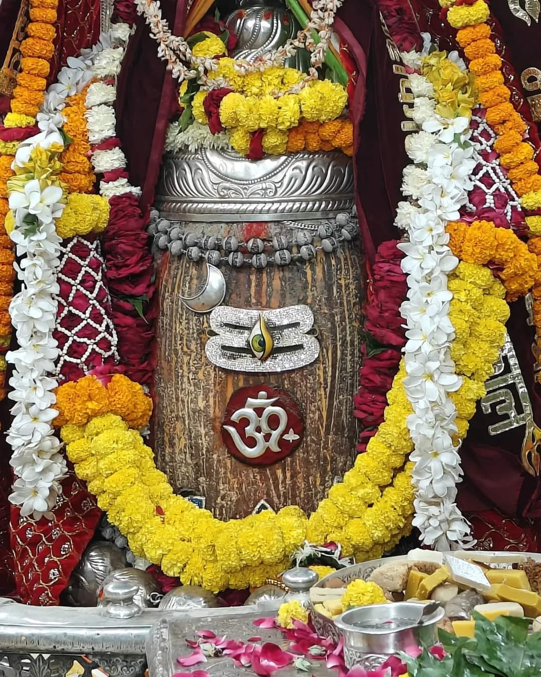 Baba Mahakal devotees were left looking at him decorated with Tripund, Chandra, Om and Rudraksha garland