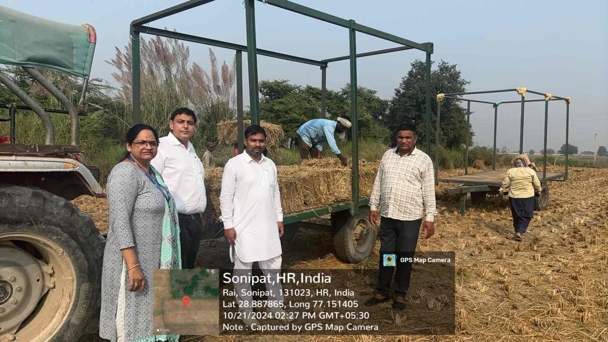 Crop residue management: Scientists of Central Pollution Control Board arrived in Aterna for inspection