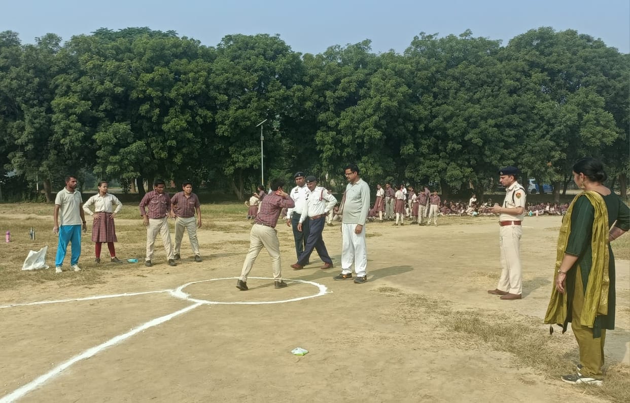 Sports competition organized in police line