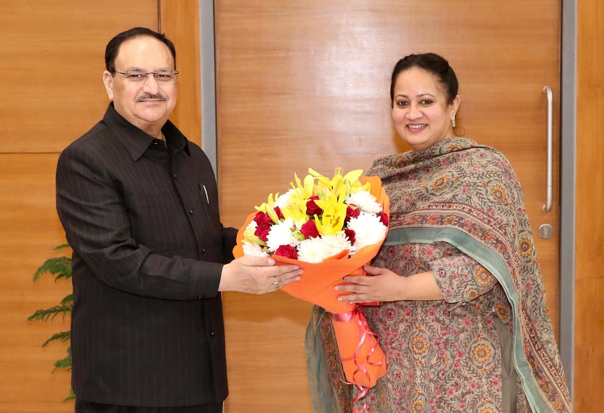 Health Minister Aarti Singh Rao met JP Nadda