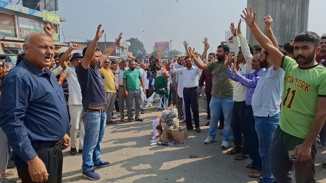 Protest Held Against Gandharbal Terror Attack at Hiranagar Highway
