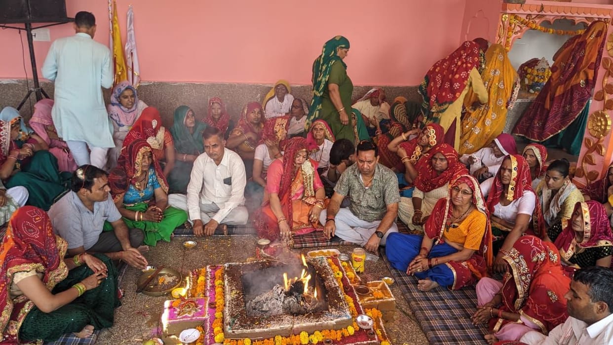 Installation of idol along with havan in Baba Bhaiya temple