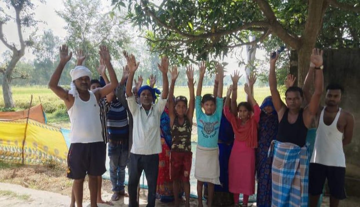 Villagers demonstrated against construction of garbage house