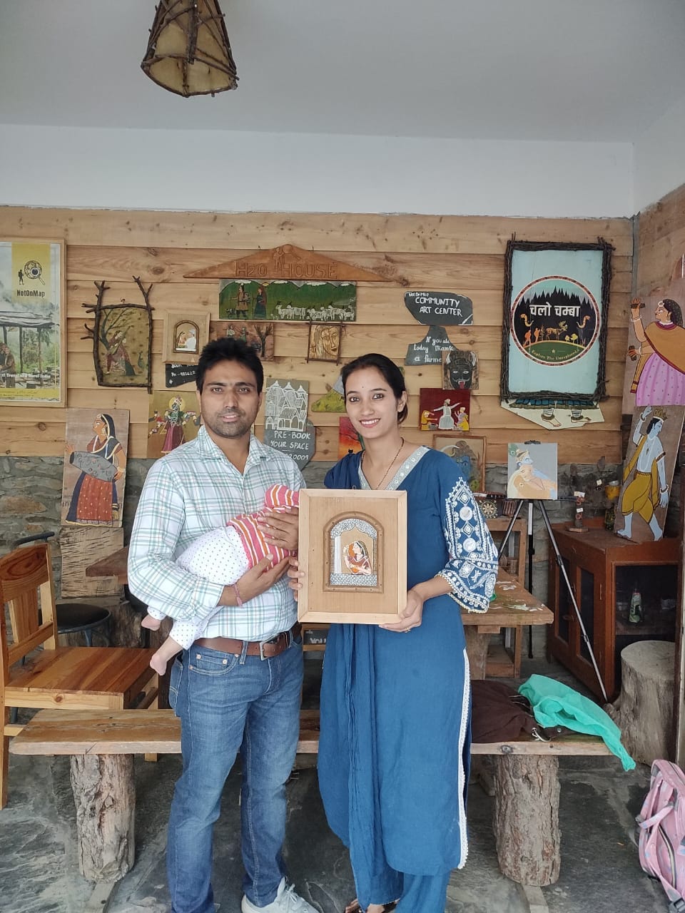 Jyoti's paintings are very much liked by the tourists