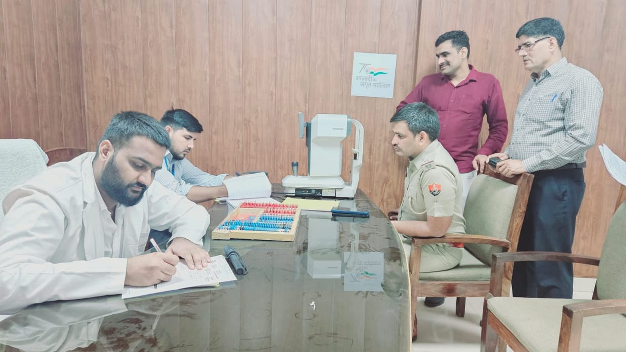 Policemen got their health checkup done in the camp