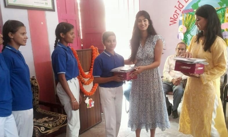 Uniform distributed in school in memory of grandfather