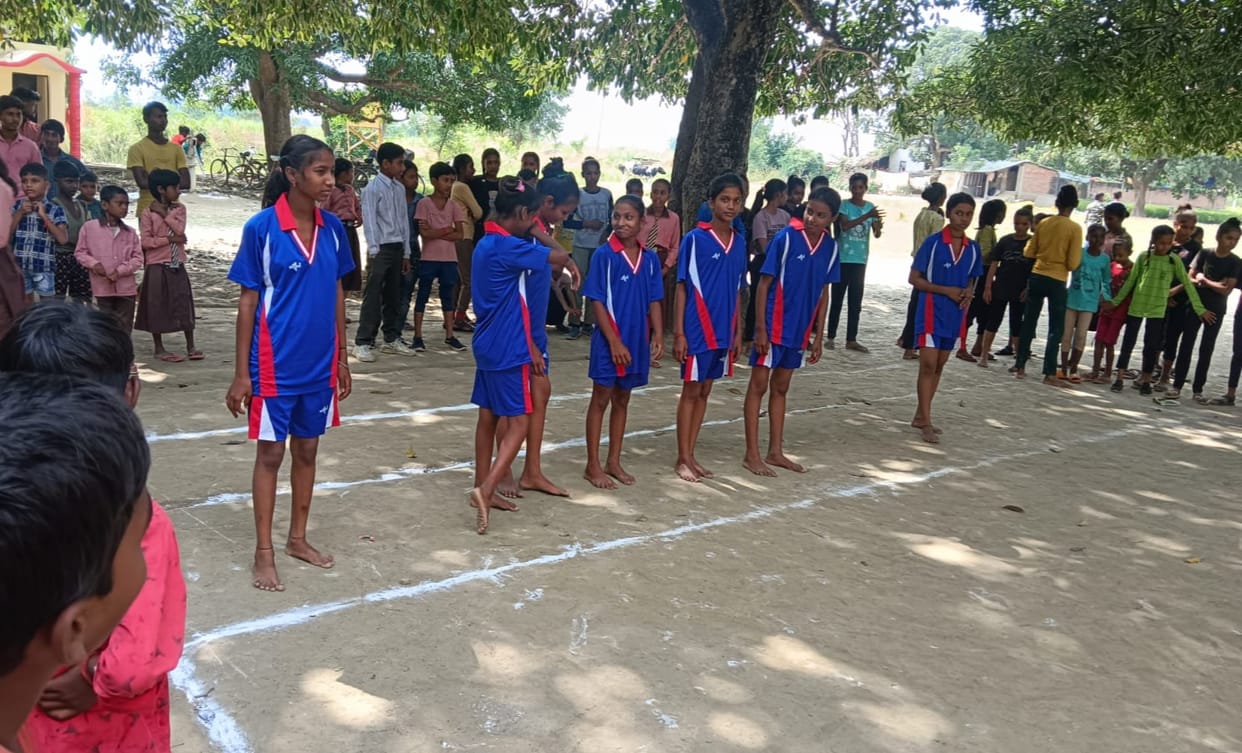 Participants taking part in the sports competition organized in Jaitupur