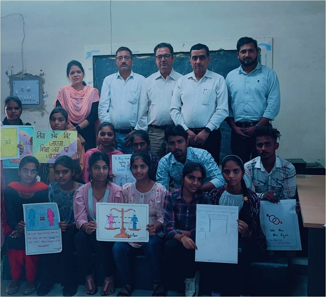 Palak, Shivani and Neha stand first in slogan writing competition.