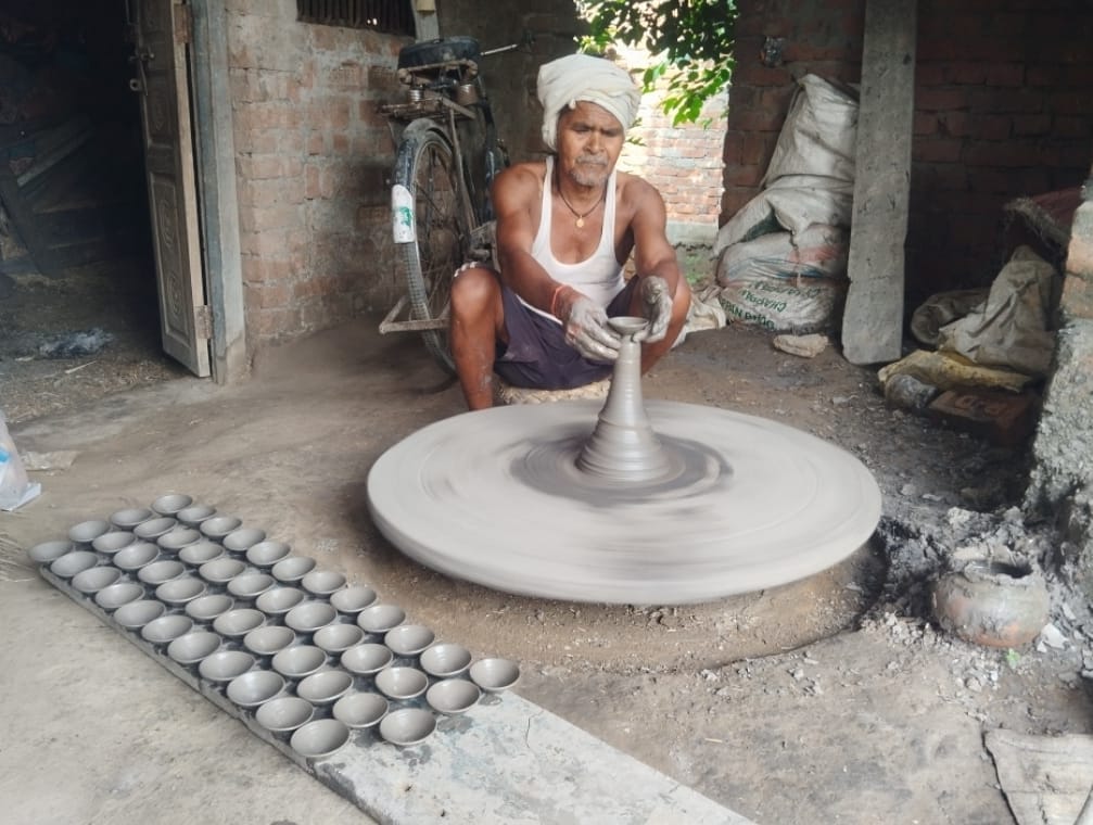 As Diwali approaches, the speed of the potter's wheel increases