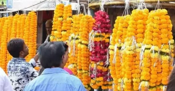 Homes, shops, temples, workplaces decorated with flowers