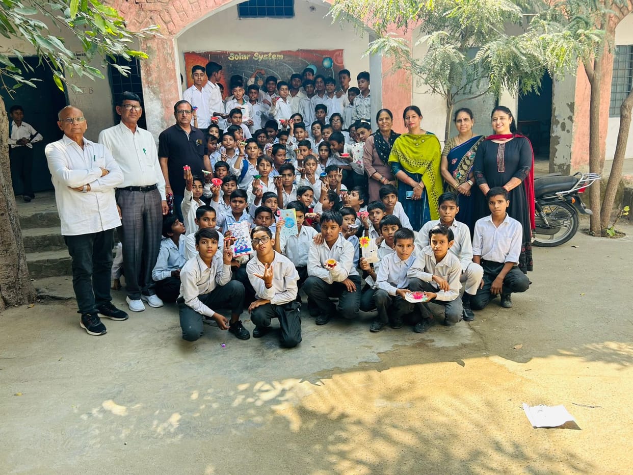 Greeting card making and diya decoration competition organized