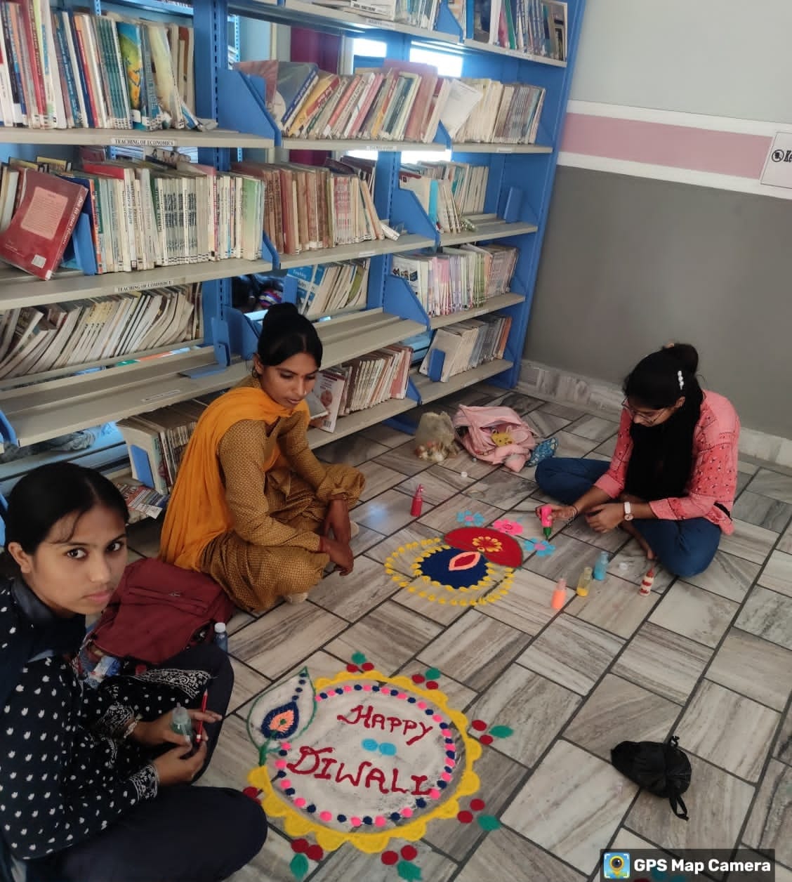 Stuti and Lakshmi made the most beautiful rangoliSend feedback