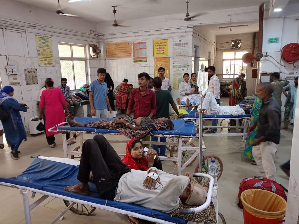 All wards of medical college full, treatment on stretchers
