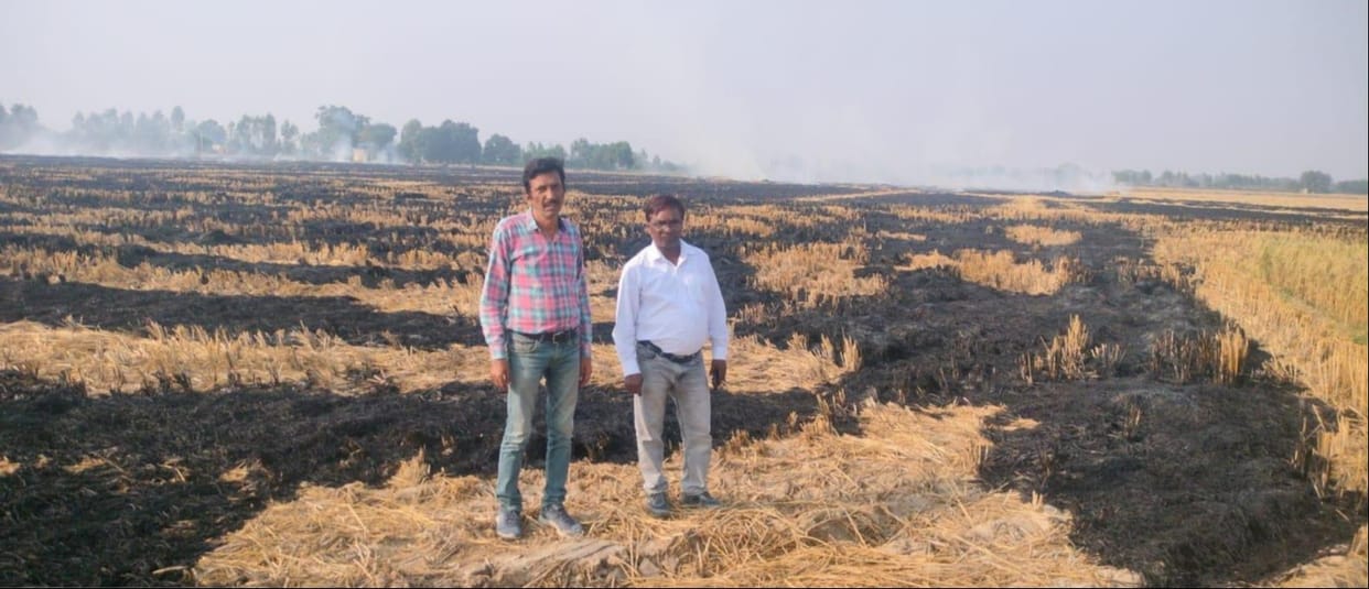 Information received from Harsec about stubble burning in village Talwara.