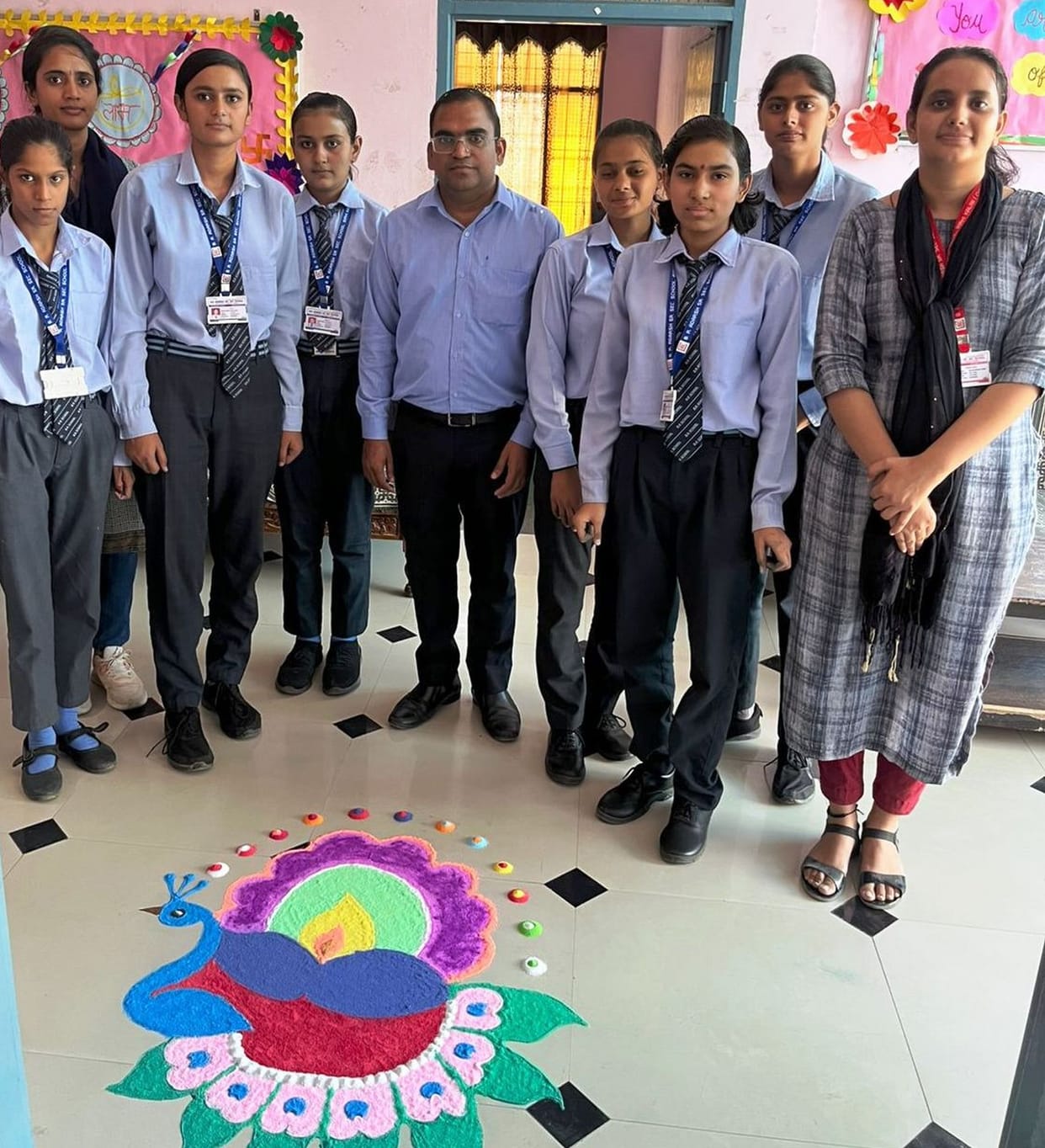 Winner of Rangoli making competition was class IX