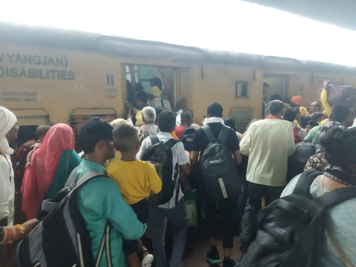 There is no space to even step in the general compartments of the train.