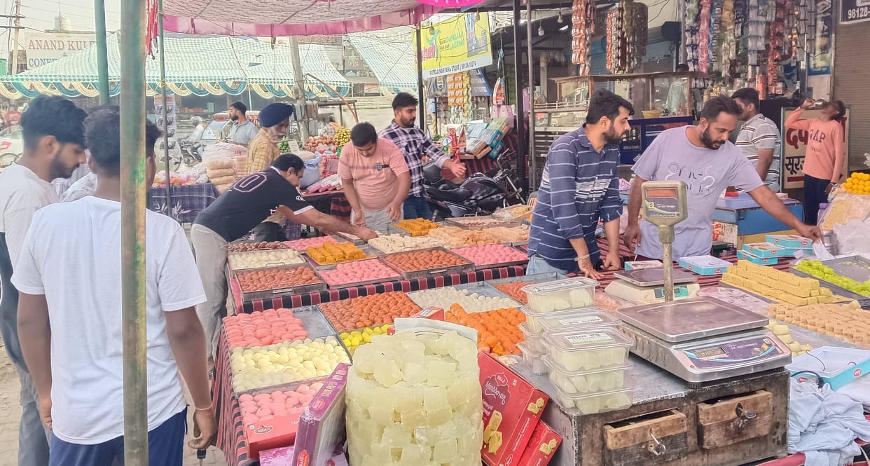 A lot of sweets were sold in the open, officials were busy in completing the formalities.
