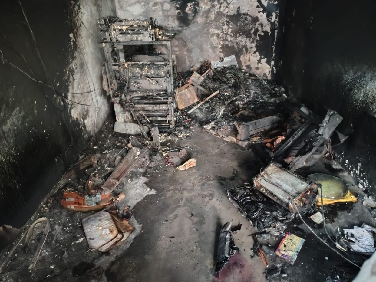Sweets shop burnt due to spark of fireworks