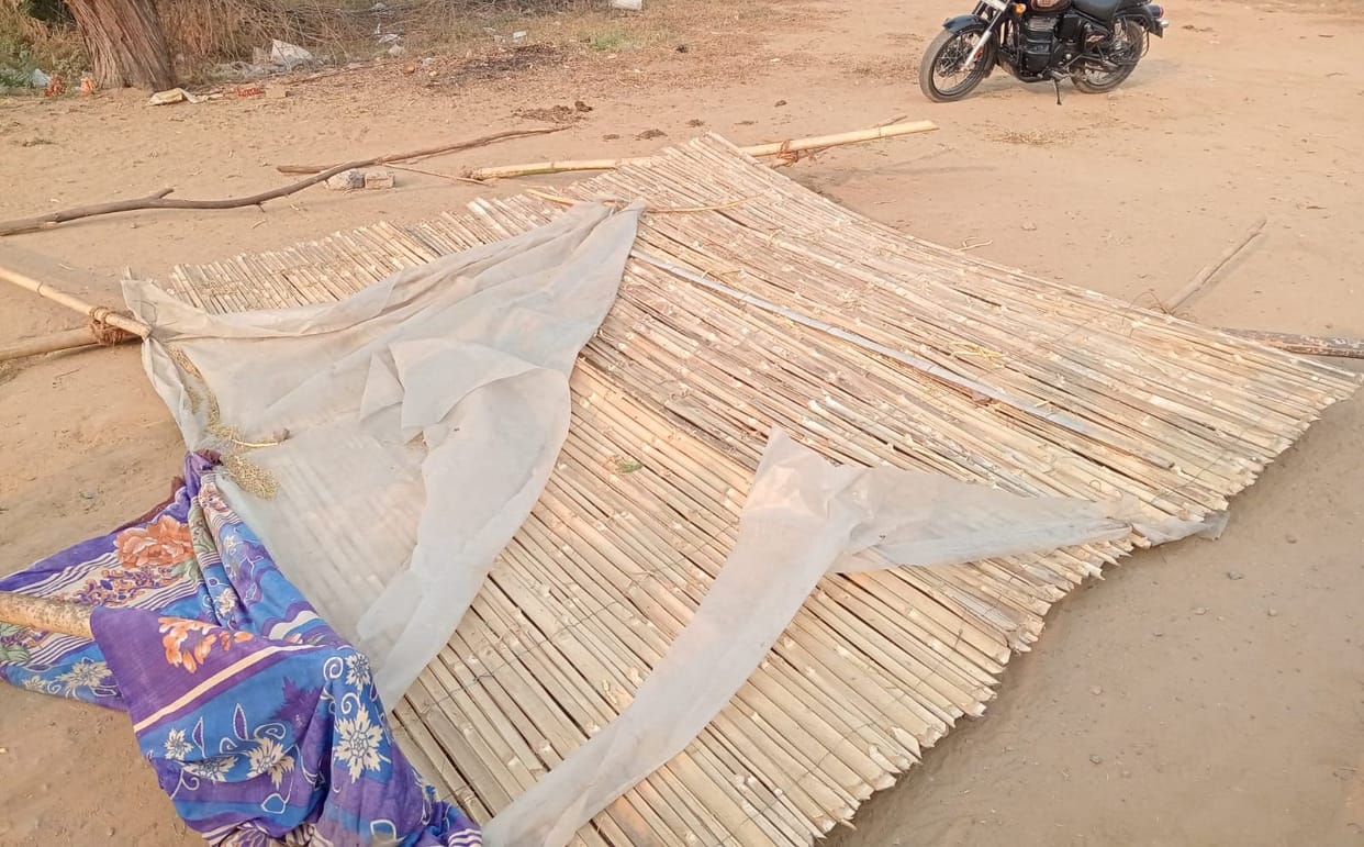 Shop made of bamboo sticks demolished in dispute over wood