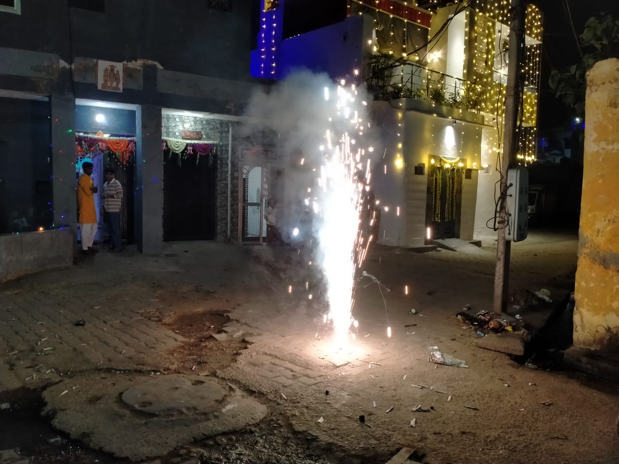 Despite the ban, fireworks were done in full swing