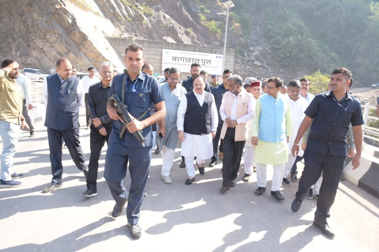 JP Nadda inspected the country's longest cantilever Baghchhal bridge