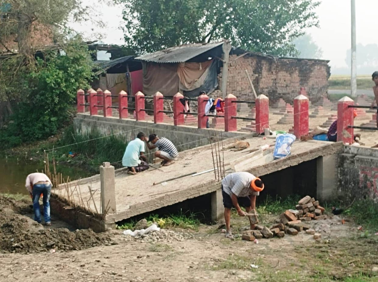 Cleaning, repair and construction work in full swing at Chhath Ghat