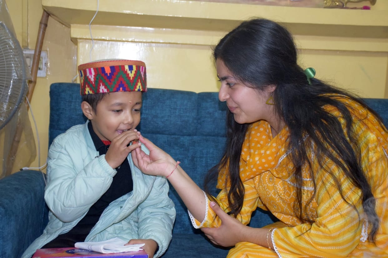 Brothers applied tilak to pray for long life