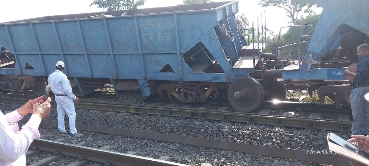 Two coaches of goods train derailed accident occurred while leaving Shahdol rail yard